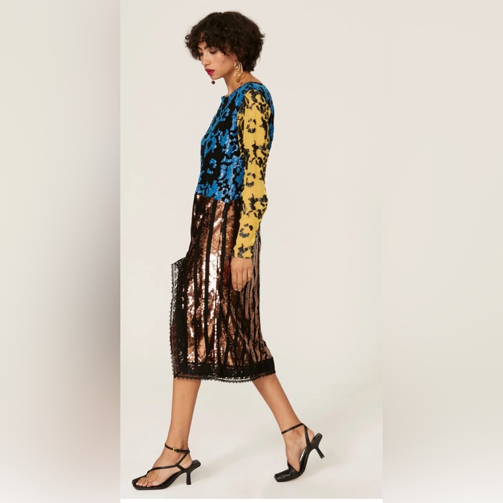 Rachel Comey Rare Decando Sequin Cocktail Midi Dress NWT Size 8 - Picture 2 of 6